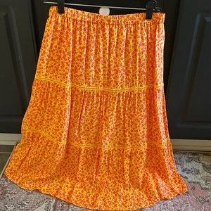J Crew Tiered floral skirt